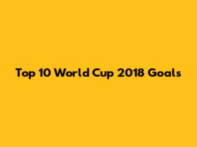 Top 10 World Cup 2018 Goals
