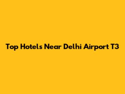 Top Hotels Near Delhi Airport T3