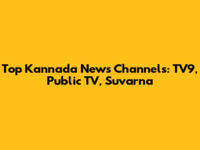 Top Kannada News Channels: TV9, Public TV, Suvarna