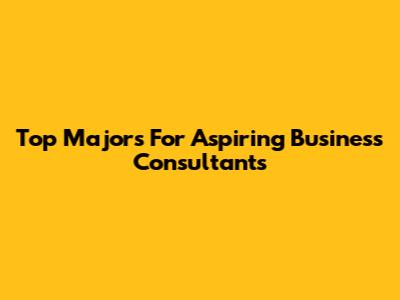 Top Majors For Aspiring Business Consultants