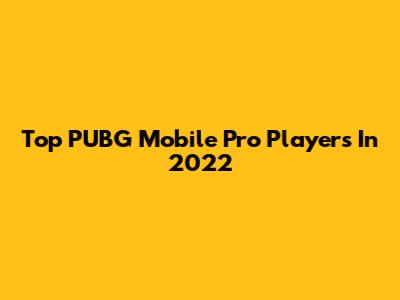 Top PUBG Mobile Pro Players In 2022