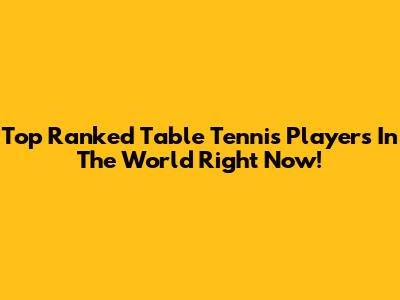 Top Ranked Table Tennis Players In The World Right Now!