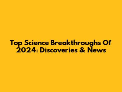 Top Science Breakthroughs Of 2024: Discoveries & News