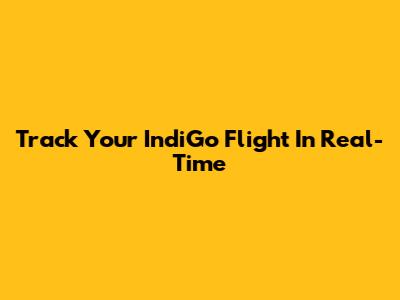 Track Your IndiGo Flight In Real-Time