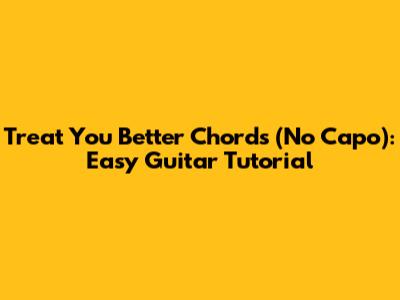 Treat You Better Chords (No Capo): Easy Guitar Tutorial
