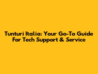 Tunturi Italia: Your Go-To Guide For Tech Support & Service