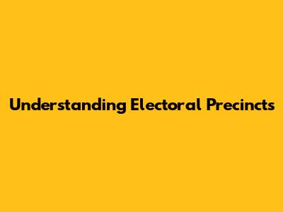 Understanding Electoral Precincts