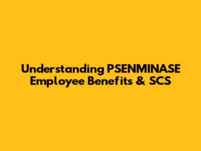 Understanding PSENMINASE Employee Benefits & SCS