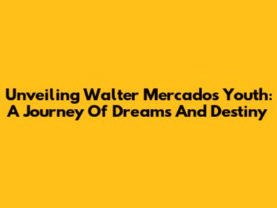 Unveiling Walter Mercado's Youth: A Journey Of Dreams And Destiny