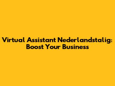 Virtual Assistant Nederlandstalig: Boost Your Business