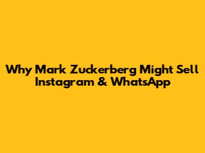 Why Mark Zuckerberg Might Sell Instagram & WhatsApp