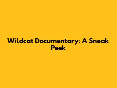 Wildcat Documentary: A Sneak Peek