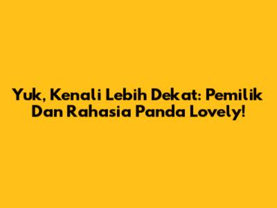 Yuk, Kenali Lebih Dekat: Pemilik Dan Rahasia Panda Lovely!