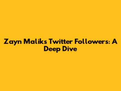 Zayn Malik's Twitter Followers: A Deep Dive