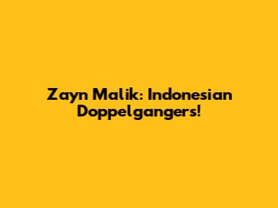 Zayn Malik: Indonesian Doppelgangers!