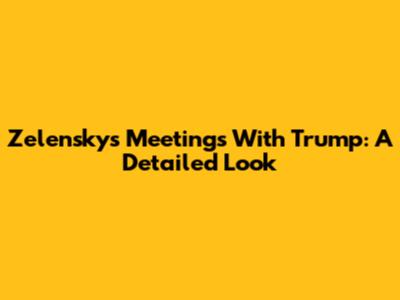 Zelensky's Meetings With Trump: A Detailed Look