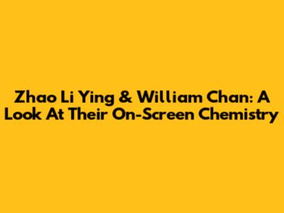 Zhao Li Ying & William Chan: A Look At Their On-Screen Chemistry