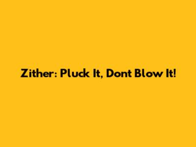 Zither: Pluck It, Don't Blow It!